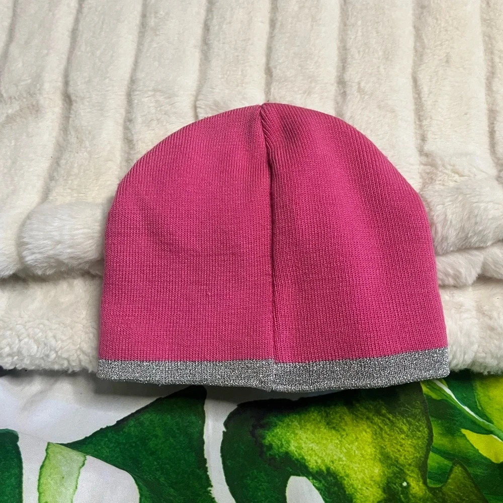 Y2K Dora the Explorer Pink Silver Embroidered Toddler Fall Winter Beanie